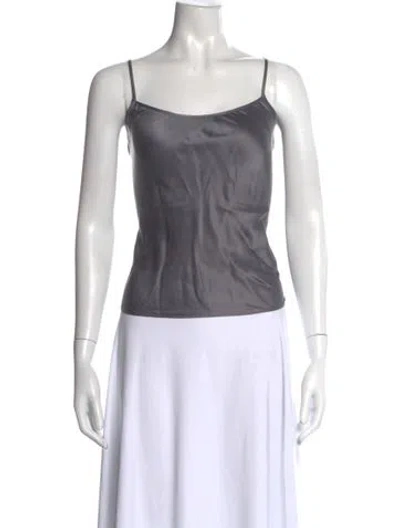 Pre-owned Dissh Silk Scoop Neck Top In Neutral