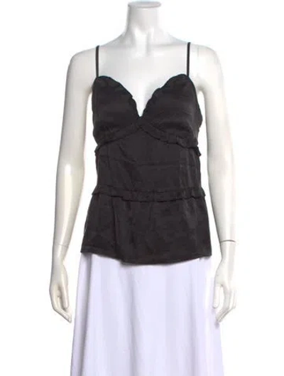 Pre-owned Dissh Silk V-neck Top W/ Tags In Black