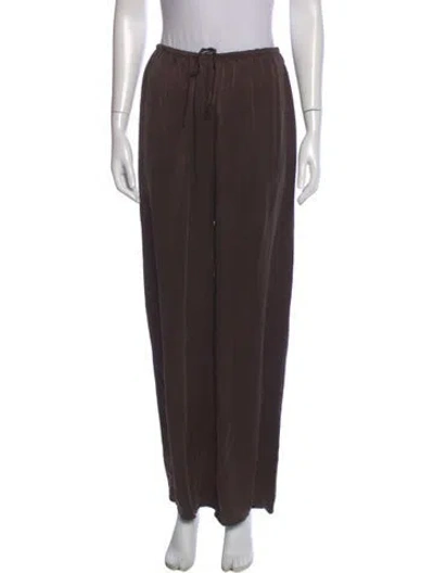 Pre-owned Dissh Silk Wide Leg Pants In Brown