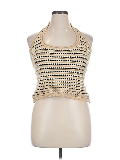 Pre-owned Dissh Sleeveless Top Gold Halter Neckline Tops