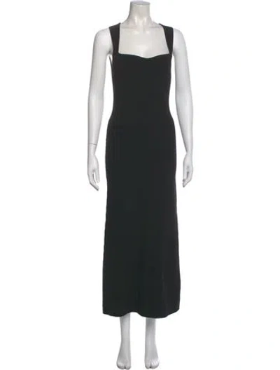 Pre-owned Dissh Square Neckline Long Dress In Black