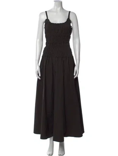 Pre-owned Dissh Square Neckline Long Dress In Black