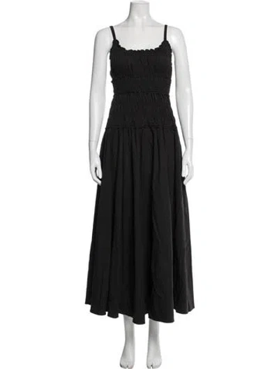 Pre-owned Dissh Square Neckline Long Dress In Black