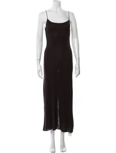 Pre-owned Dissh Square Neckline Long Dress In Brown