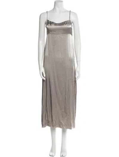 Pre-owned Dissh Square Neckline Long Dress In Gray