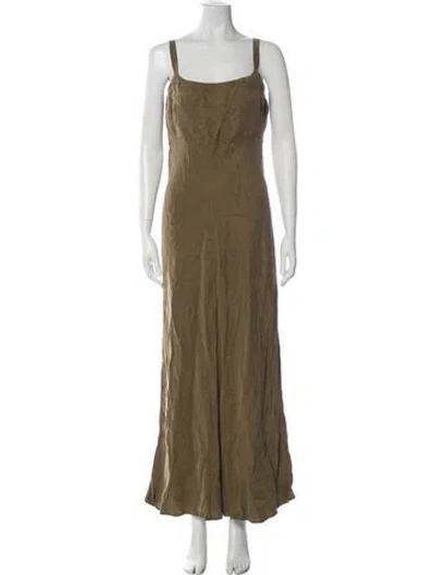 Pre-owned Dissh Square Neckline Long Dress In Green