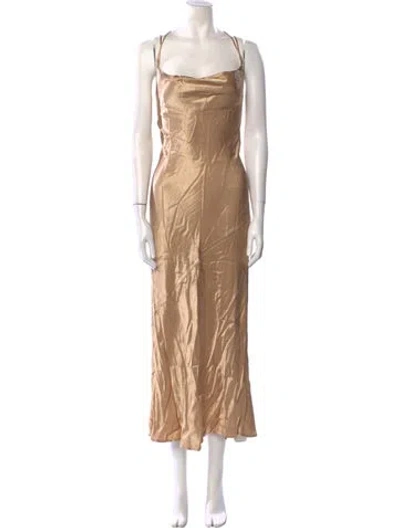 Pre-owned Dissh Square Neckline Long Dress In Neutral