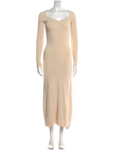 Pre-owned Dissh Square Neckline Long Dress In Neutral
