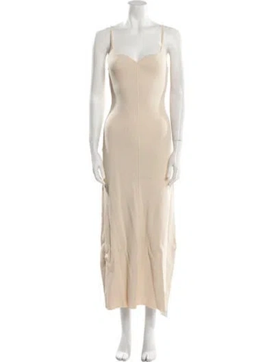 Pre-owned Dissh Square Neckline Long Dress In Neutral