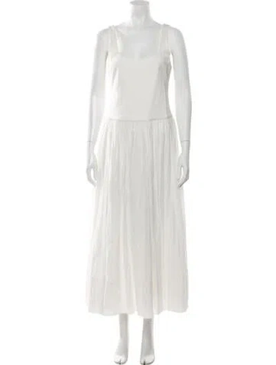 Pre-owned Dissh Square Neckline Long Dress In Neutrals/white