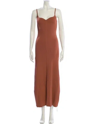 Pre-owned Dissh Square Neckline Long Dress In Pink