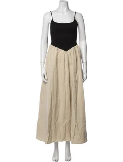 Pre-owned Dissh Square Neckline Long Dress W/ Tags In Neutrals