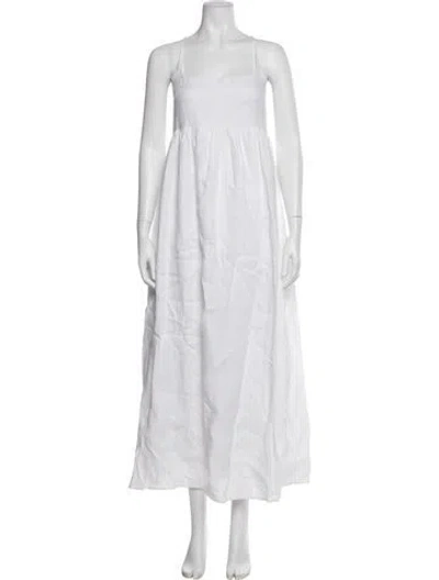 Pre-owned Dissh Square Neckline Long Dress In White