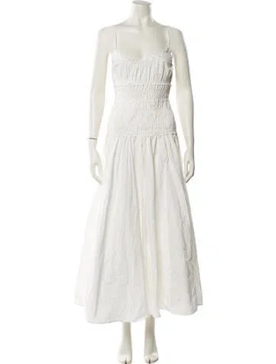 Pre-owned Dissh Square Neckline Long Dress In White