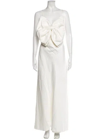 Pre-owned Dissh Square Neckline Long Dress In White