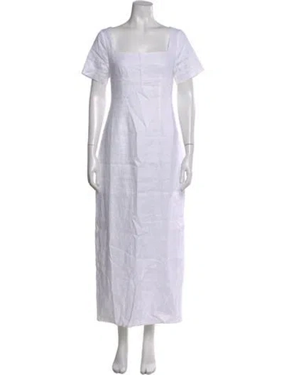 Pre-owned Dissh Square Neckline Long Dress In White