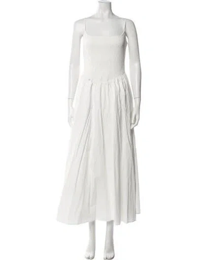 Pre-owned Dissh Square Neckline Long Dress In White