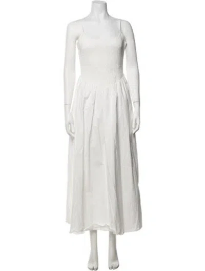 Pre-owned Dissh Square Neckline Long Dress In White