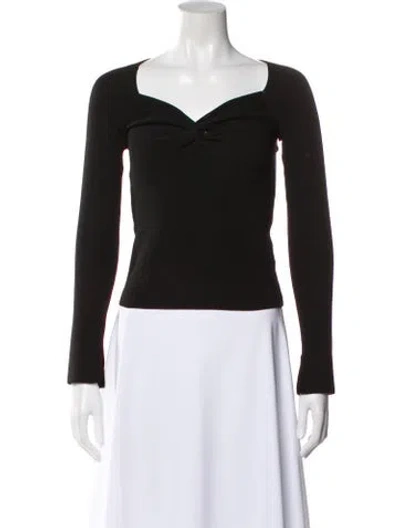Pre-owned Dissh Square Neckline Long Sleeve Top In Black