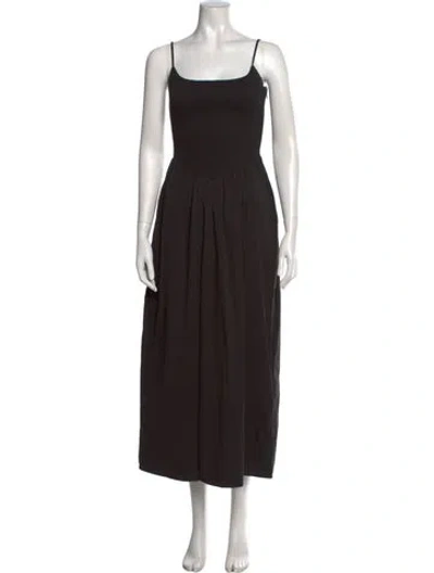Pre-owned Dissh Square Neckline Midi Length Dress In Black