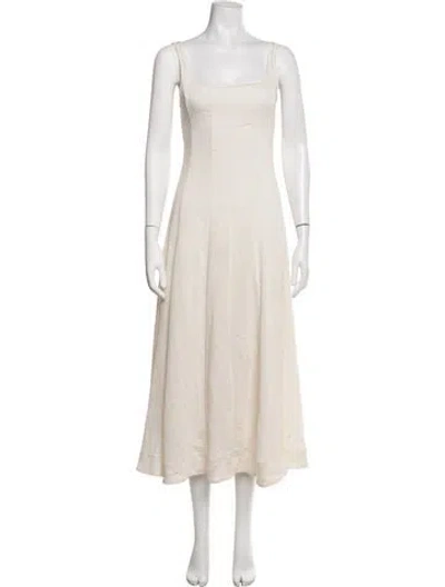 Pre-owned Dissh Square Neckline Midi Length Dress In Grey
