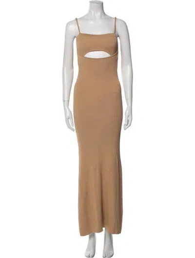 Pre-owned Dissh Square Neckline Midi Length Dress In Neutral