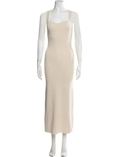 Pre-owned Dissh Square Neckline Midi Length Dress In Neutrals