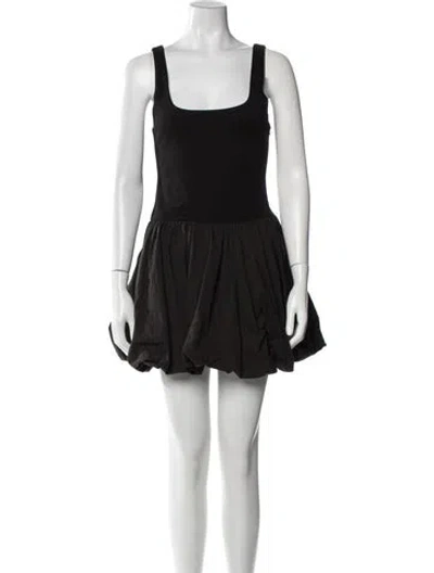 Pre-owned Dissh Square Neckline Mini Dress In Black