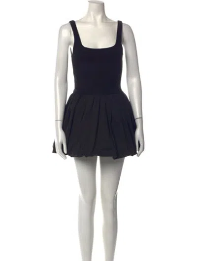 Pre-owned Dissh Square Neckline Mini Dress In Black
