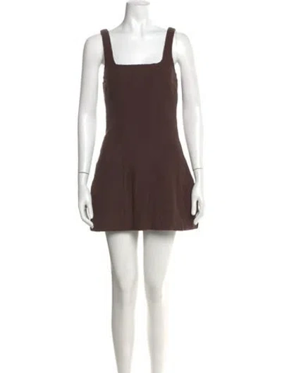 Pre-owned Dissh Square Neckline Mini Dress In Brown