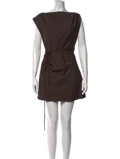 Pre-owned Dissh Square Neckline Mini Dress In Brown
