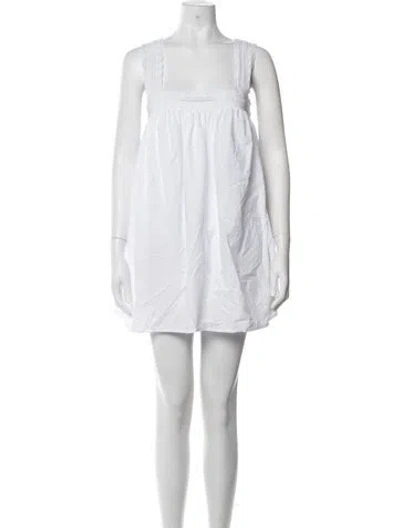Pre-owned Dissh Square Neckline Mini Dress In Neutrals