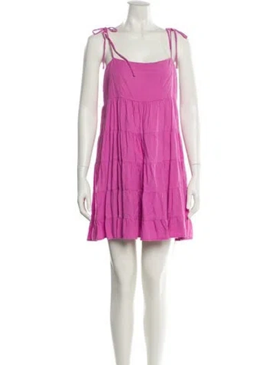 Pre-owned Dissh Square Neckline Mini Dress In Pink
