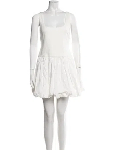 Pre-owned Dissh Square Neckline Mini Dress In White