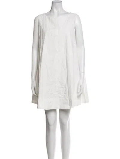Pre-owned Dissh Square Neckline Mini Dress In White