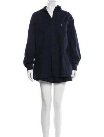 Pre-owned Dissh Square Neckline Short Sleeve T-shirt In Blue