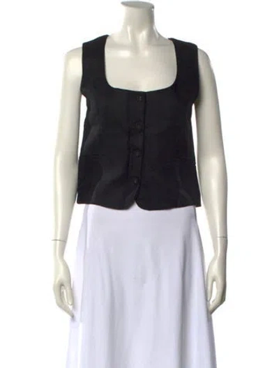 Pre-owned Dissh Square Neckline Sleeveless Crop Top In Black