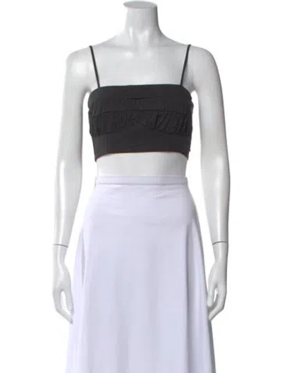 Pre-owned Dissh Square Neckline Sleeveless Crop Top In Brown
