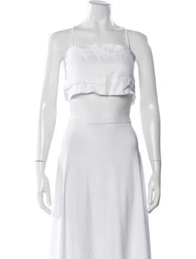 Pre-owned Dissh Square Neckline Sleeveless Crop Top In Neutral