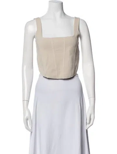 Pre-owned Dissh Square Neckline Sleeveless Crop Top W/ Tags In White
