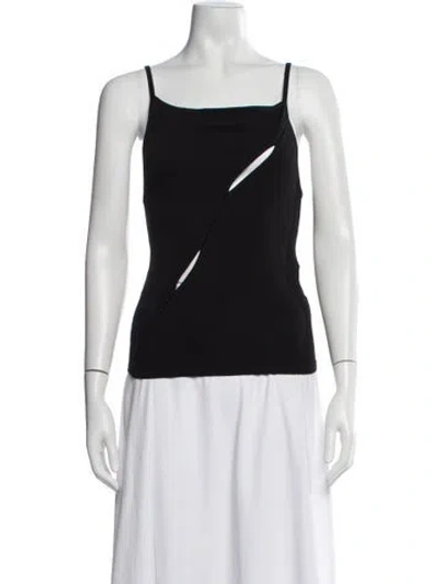Pre-owned Dissh Square Neckline Sleeveless Top In Black