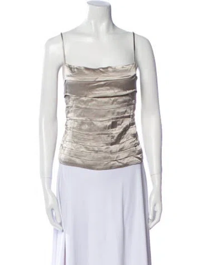 Pre-owned Dissh Square Neckline Sleeveless Top In Brown