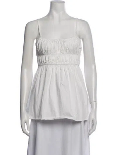 Pre-owned Dissh Square Neckline Sleeveless Top In White