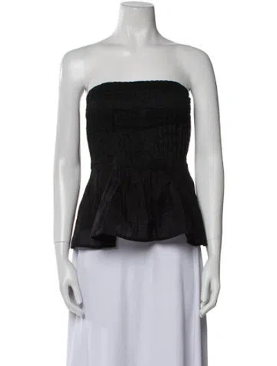 Pre-owned Dissh Strapless Crop Top In Black
