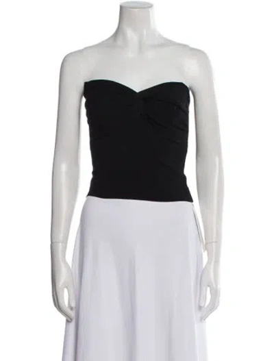 Pre-owned Dissh Strapless Crop Top In Black