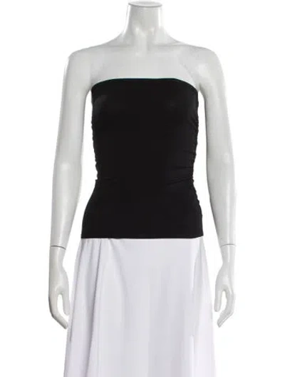Pre-owned Dissh Strapless Crop Top In Black
