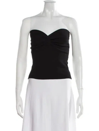 Pre-owned Dissh Strapless Crop Top In Black