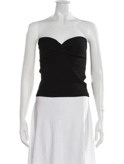 Pre-owned Dissh Strapless Crop Top In Black