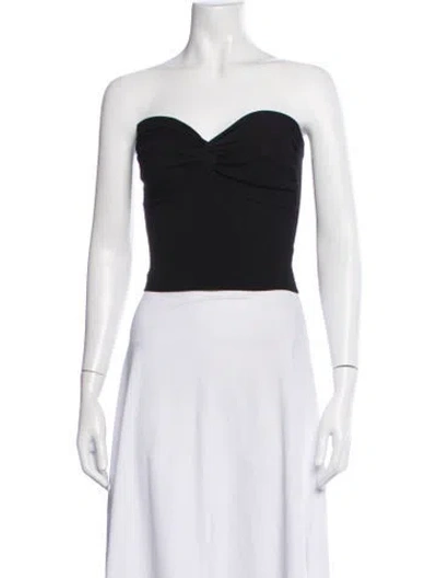Pre-owned Dissh Strapless Crop Top In Black