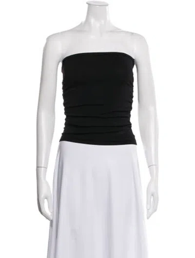 Pre-owned Dissh Strapless Crop Top In Black